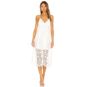 ASTR the Label Lace‎ A-Line White Midi Dress Size Small